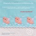 Fliegendes Schweinchen Festonbortenset + Doodle Applikation, Endlosornament, Endlosborte