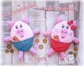 ITH Schweinchen - Set 13x18 Rahmen, 2 Stickdateien: Mädchen + Junge